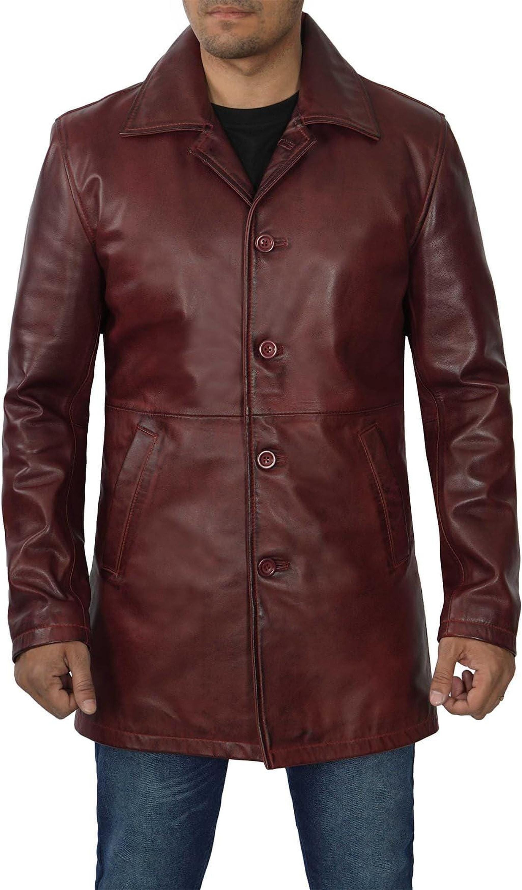 Leather Car Coat, Black Lambskin With Satin Linen Lining - Etsy