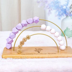 Personalized Baby Rainbow Abacus,Counting Tool,Baby Shower Gift,Wooden Engraved Baby Abacus,Baby Nursery Decor, 1st Birthday Gift