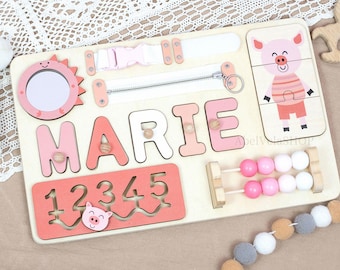 Personalisierte Name besetzte Tafel. Montessori Brett für Kleinkinder, personalisierte Holzpuzzle, Geschenke für 1-2 jährige 2-jährige 3-jährige.