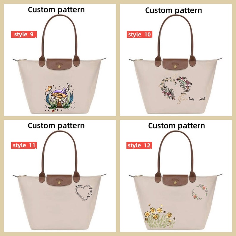 Longchamp Bags, Embroidered Longchamp Bags, Personalized Gifts, Bridal