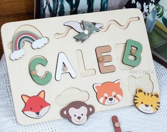 Customised toddler name puzzles,wooden toys, 1st birthday gifts,first Christmas gifts,personalised toddler gifts,baby day gifts,sensory toys