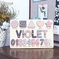 Personalized Educational Name Puzzle, Wooden Busy Board with Shapes and 0-9 Numbers, Baby Birthday Gift, Gift for Kids, Nursery Decoration