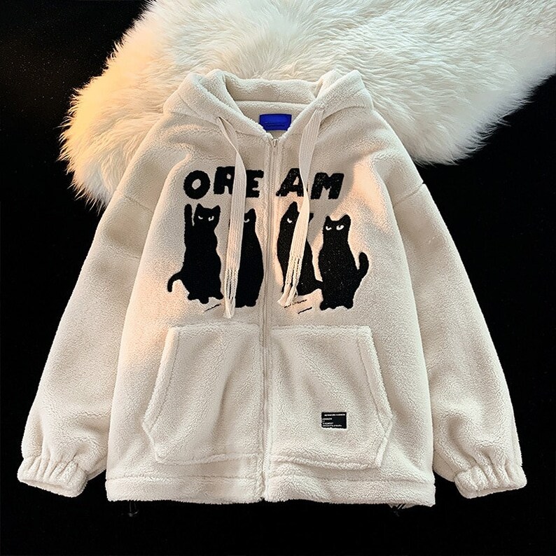 Y2k Cat Zip up Hoodie Y2k Clothing Y2k Fashion Trendy Etsy