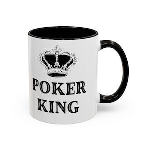 Poker King Becher - Mutige bunte Kaffeetasse - Geschenk für Ihn, Kartenspiel-Trinkgefäß, Poker-Liebhaber-Tasse im Kasinostil