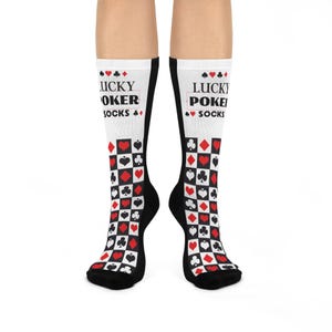 Lucky Poker Socken - gepolsterte Crew-Socken für Glücksspieler - Lustiges Kasino Geschenk, Texas Holdem Kartenspiel-Stil