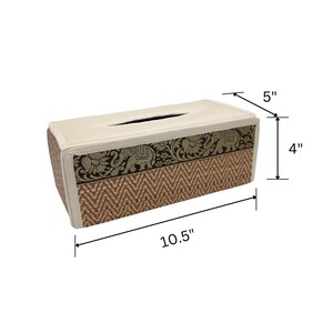 Rectangular reed woven tissue box cover handcraft foldable