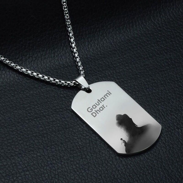 Pendant for Men and Boys Silver Dog Tag for Men | Silver Toned Army Dog Tag l Pendant Chain for Men | Birthday Gift for Men and Boys