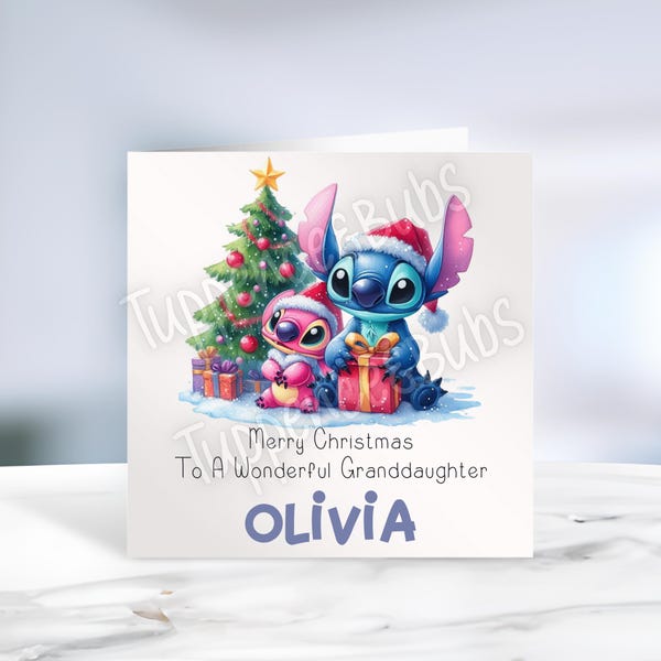 Personalised Christmas Card Granddaughter Daughter Niece Any Relation,Name | UK