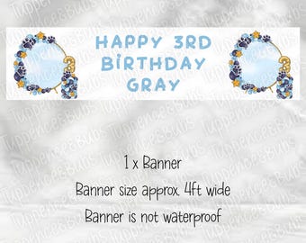Blue Dog Birthday Banner: Personalized Party Decoration (4ft)