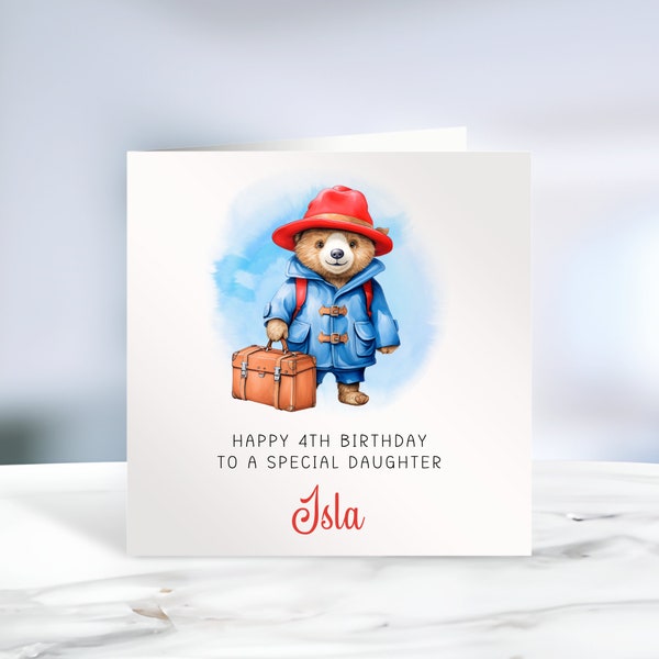 Personalised Birthday Card| For Her| For Him| Bear| Son| Daughter| London| Cute| Simple|