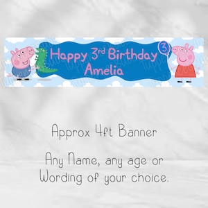 Pig Inspired Birthday Banner - For Her - For Him - Son - Daughter - 1st - 2nd - 3rd - 4th - 5th - Personalised