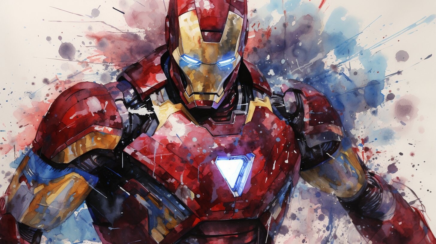 Iron Man Watercolor Poster for Kids Etsy