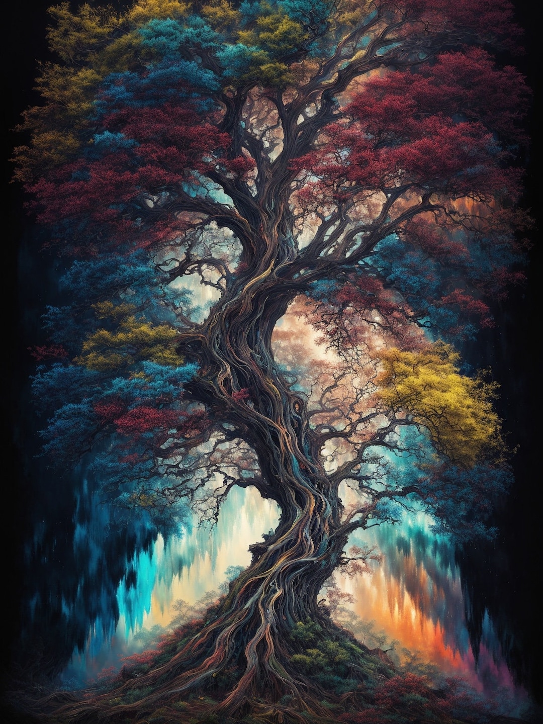 Multi Color Tree Spectacular Image Art - Etsy