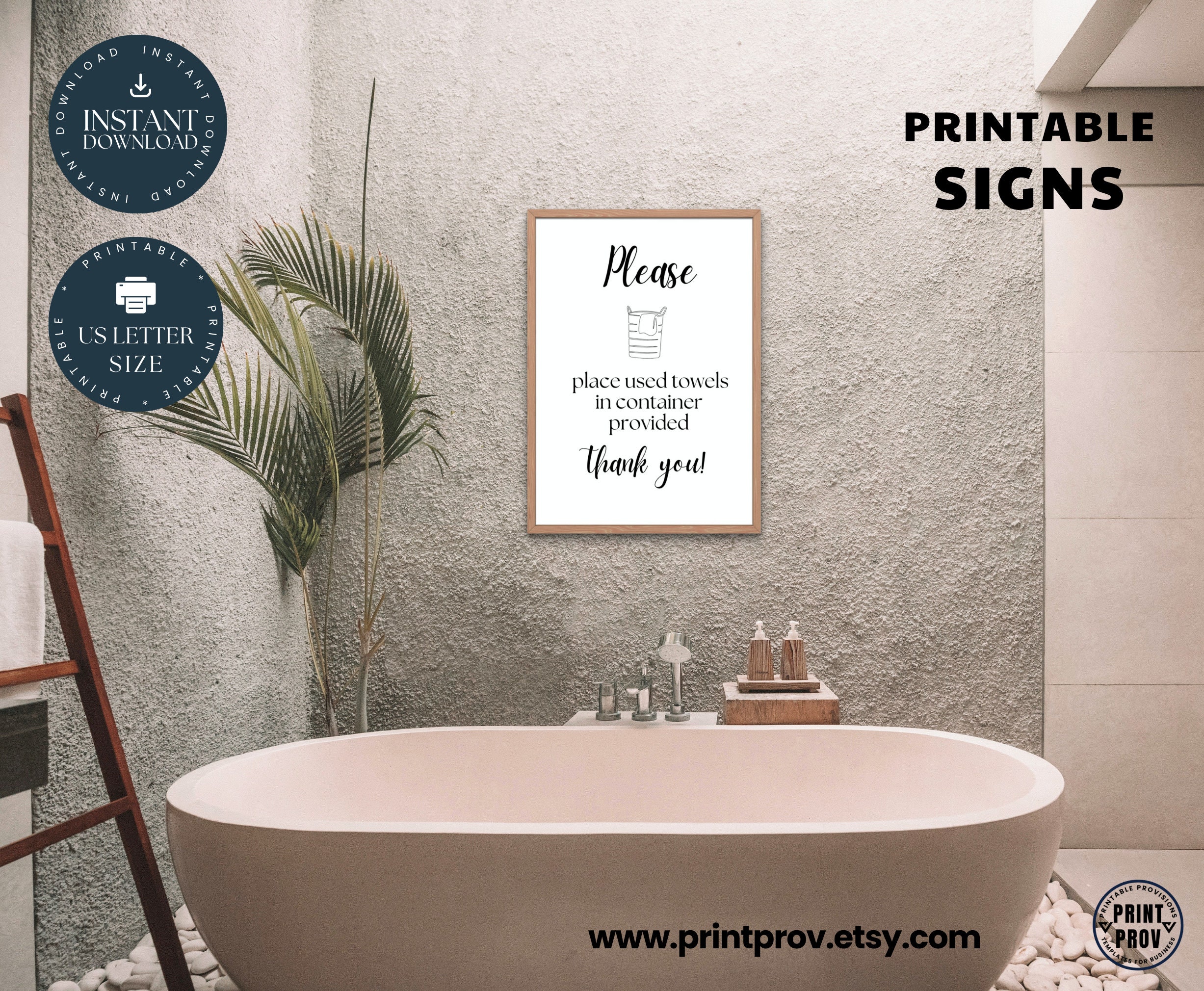 BUNDLE Printable Vacation Rental Signs US Letter Size Instant Digital ...