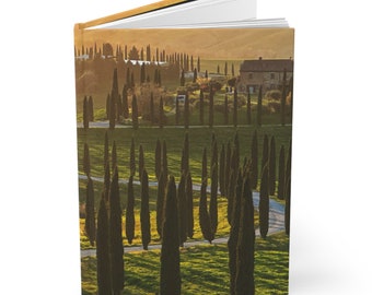 Tuscan Cypress at Sunset Hardcover Journal Matte