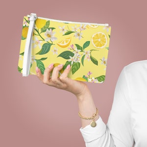 Amalfi Lemons Clutch Bag, small purse, wristlet, Italy lover