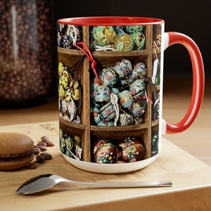 Venetian Antique Beads Two-Tone Coffee Mugs, 15oz, Italy Lover, Travel, Art Photography