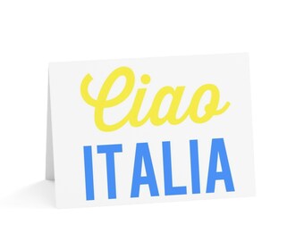 Ciao Italy (Yellow and Blue) Blank Greeting Cards (1, 10, 30, and 50pcs)