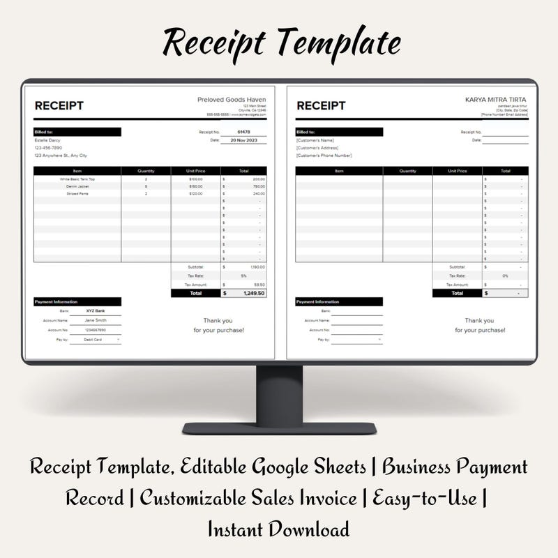 Sales Receipt - Etsy