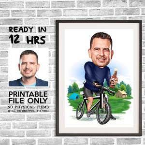 Radfahrer Karikatur vom Foto, Radfahrer Karikatur, digitales Porträt, Radfahrer Geschenk, Biker Geschenk Cartoon, personalisierte Radfahrer Cartoon