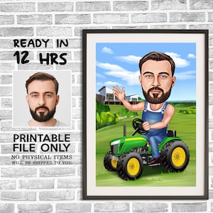 Custom Farmer Cartoon Portrait, Farmer Cartoon, Farmer Caricature,  Funny Farmer Gift, Farmer Portrait, Farmer Caricature from Photo