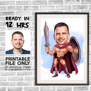 Benutzerdefinierte Superheld Cartoon Portrait, Superheld Karikatur, Digitales Porträt, Superheld Geschenk, Superheld Zeichnung Kunst