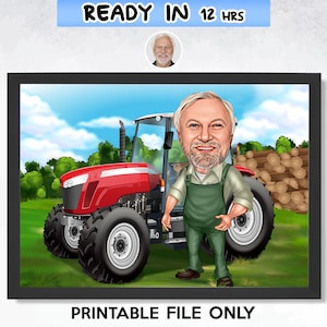 Custom Farmer Cartoon Portrait, Farmer Cartoon, Farmer Caricature,  Funny Farmer Gift, Farmer Portrait, Farmer Caricature from Photo