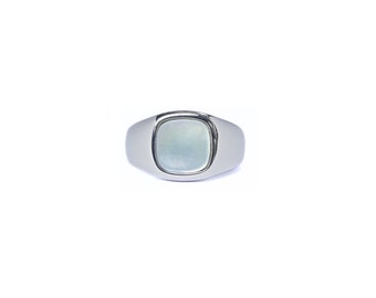 Signet ring mother of pearl made of stainless steel | ANNUAL SPACE