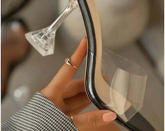 Transparent slippers, transparent Shoes,Daily Wear,  Bridal Shoes, Transparent Heeled Shoes, Shoes Pump, Gift For Her, Special Day Shoes