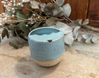 Small ceramic to-go cup blue