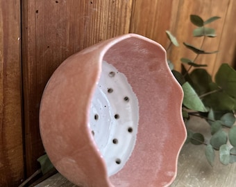 Ceramic sieve pink - white