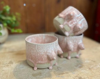 Breasts cup with pink glaze
