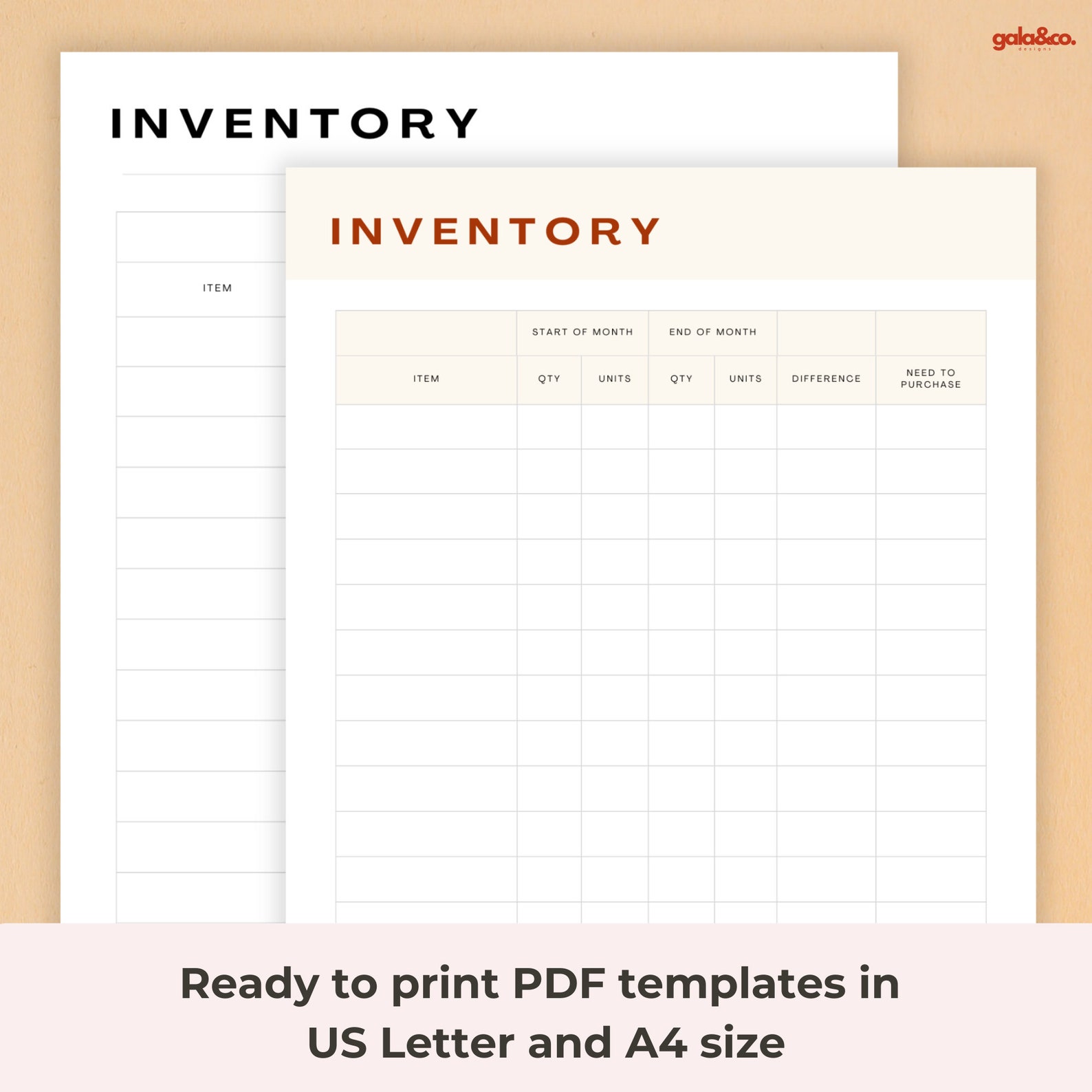 Inventory Tracker Template PDF Ready to Print, Small Business Tools ...