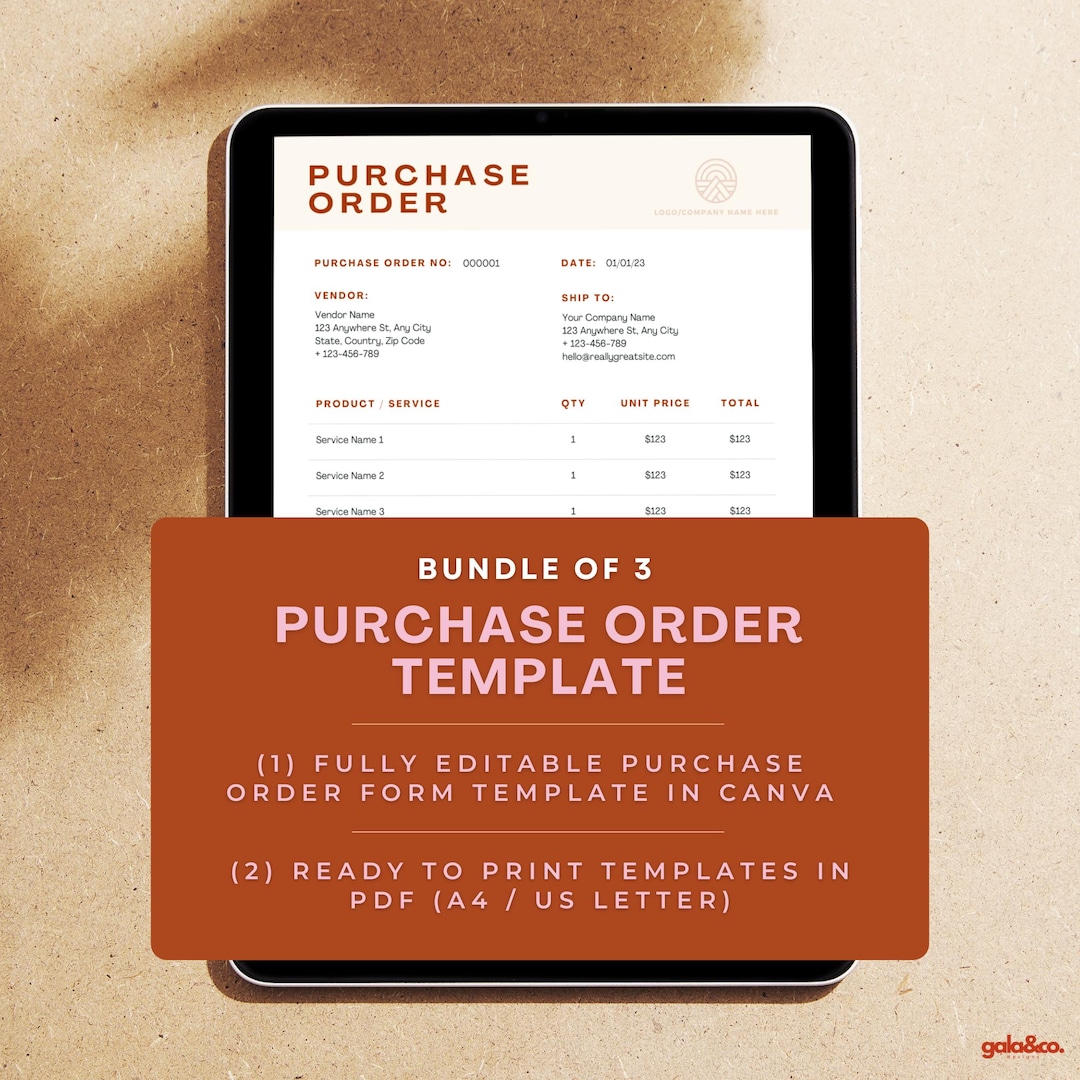 Plantilla de orden de compra en formato PDF de Canva, plantilla de ...
