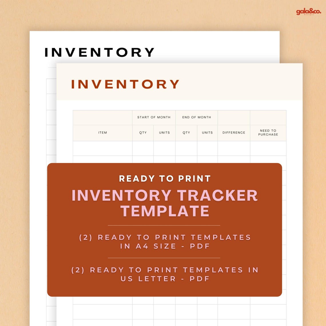 Inventory Tracker Template PDF Ready to Print, Small Business Tools ...
