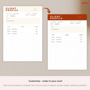 Client Profile Template Canva PDF, Small Business Bundle Tools ...