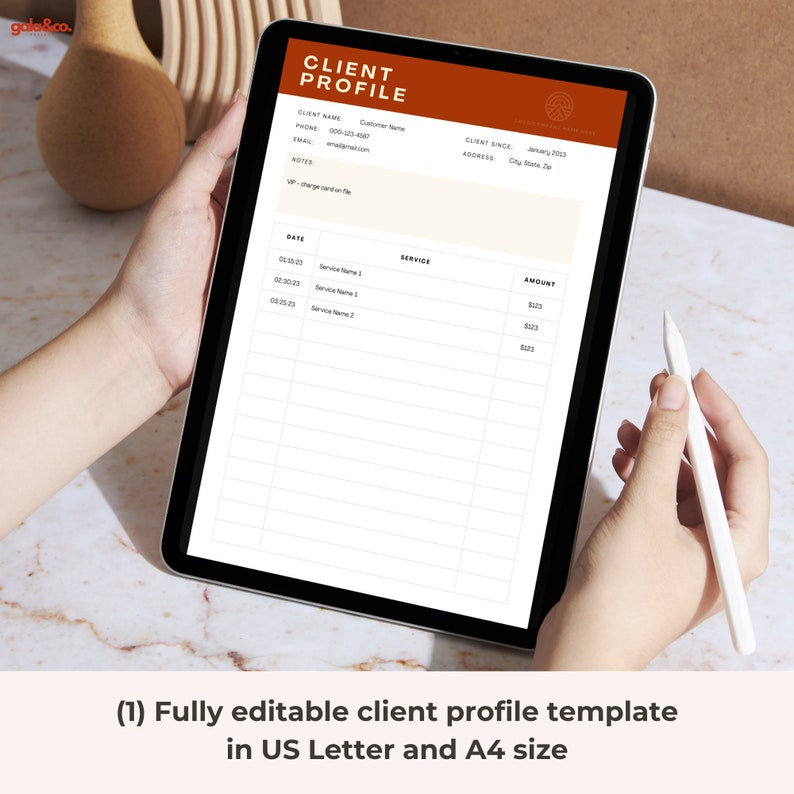 Client Profile Template Canva PDF, Small Business Bundle Tools ...