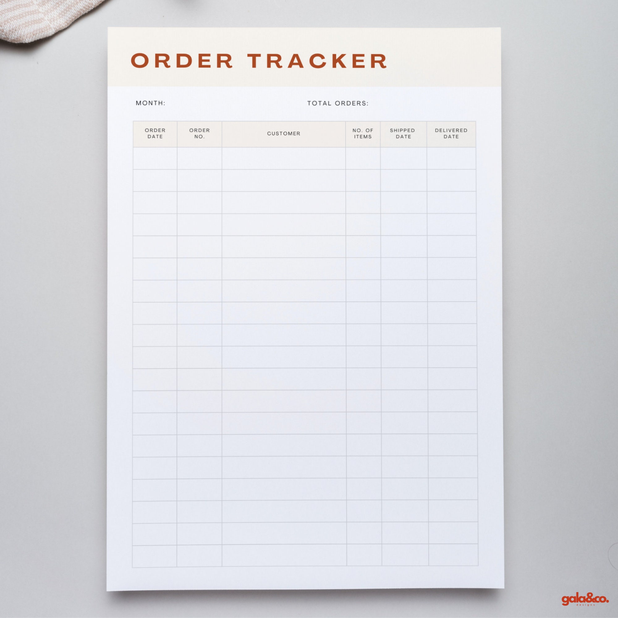 Order Tracker Template PDF Ready to Print, Small Business Bundle ...