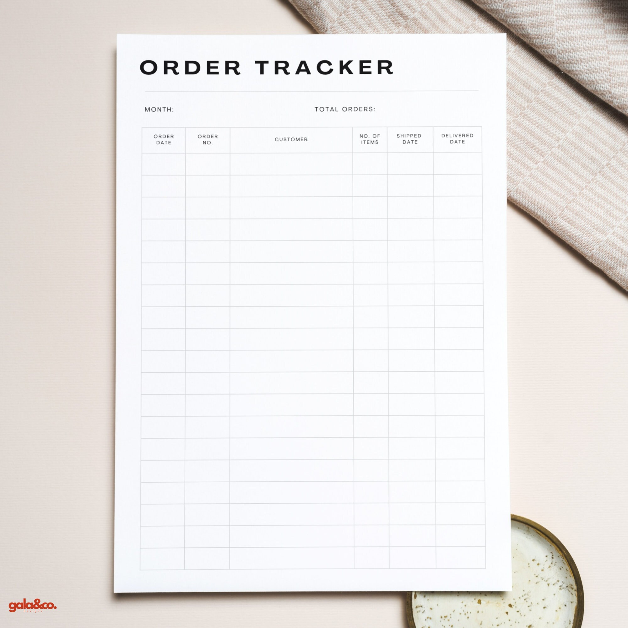 Order Tracker Template PDF Ready to Print, Small Business Bundle ...