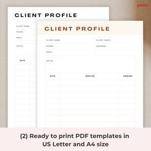 Client Profile Template Canva PDF, Small Business Bundle Tools ...
