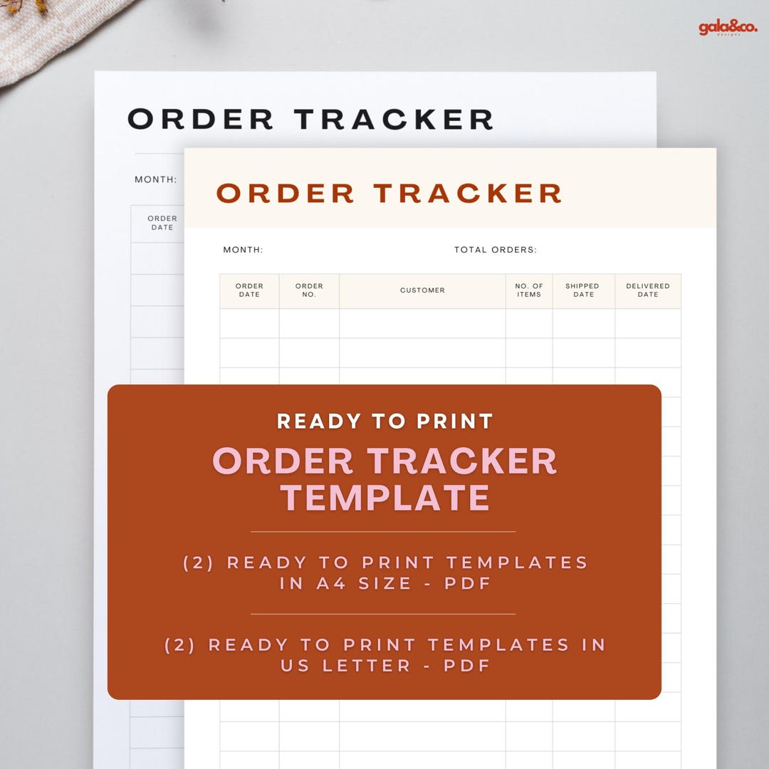 Order Tracker Template PDF Ready to Print, Small Business Bundle ...