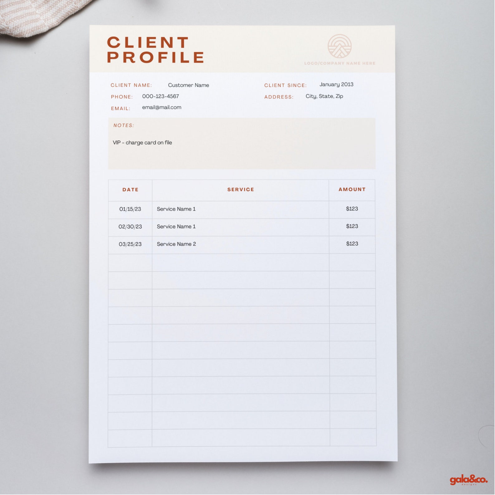 Client Profile Template Canva PDF, Small Business Bundle Tools ...