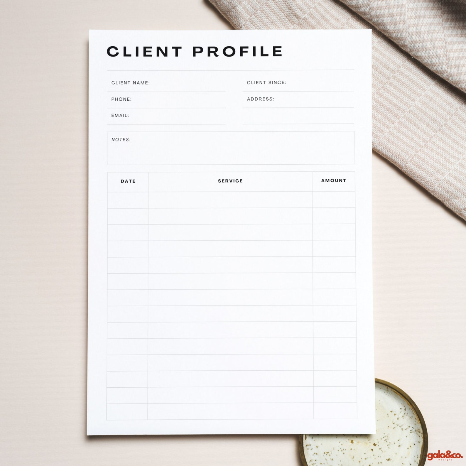 Client Profile Template Canva PDF, Small Business Bundle Tools ...