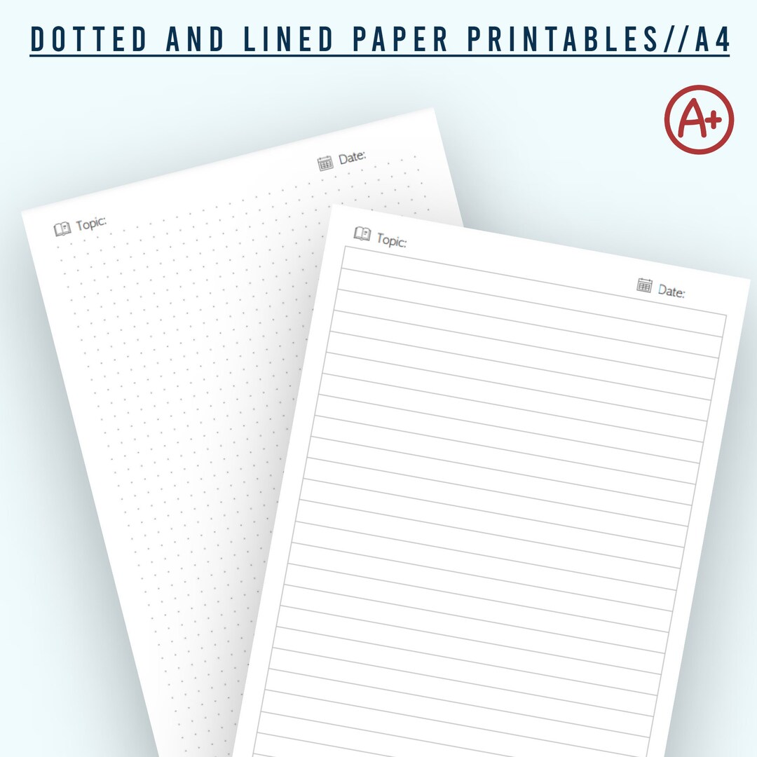 Dotted and Lined Paper Printable//a4 - Etsy