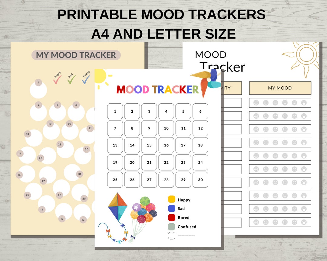 Printable Mood Tracker for Kids Mood and Emotion Tracker for - Etsy
