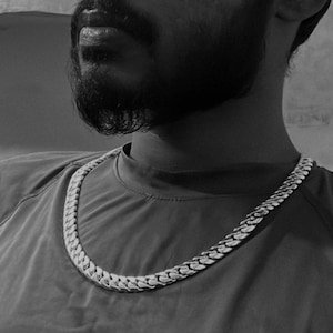 Handmade Sterling Silver Cuban Link Chain Necklace: Solid Box Lock Clasp