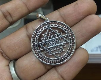 Sri Yantra Silver Pendant | Sri Yantra Pendant Silver | Silver Shree Yantra | Mandala Jewelry |Sacred Geometry Necklace | 925 Silver Pendant