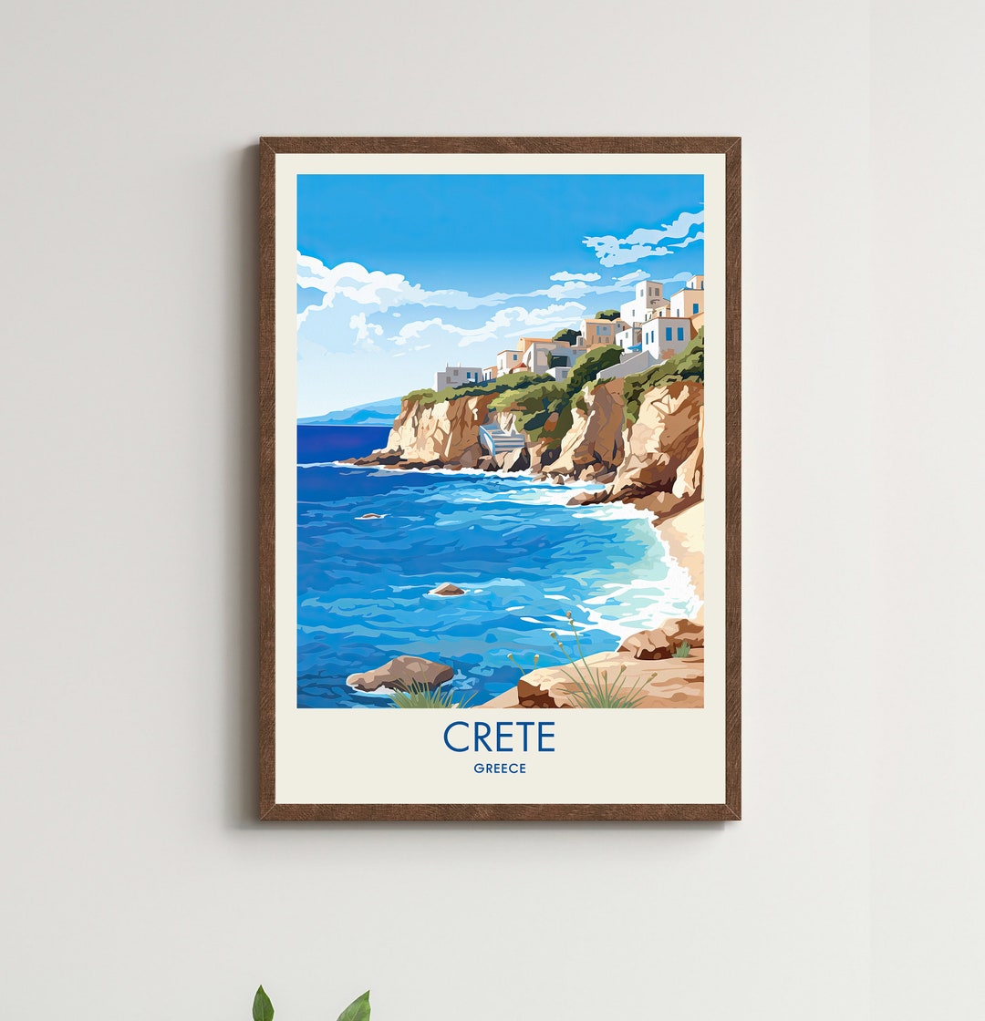Crete Poster Crete Art Greece Poster Greece Print Greece Etsy