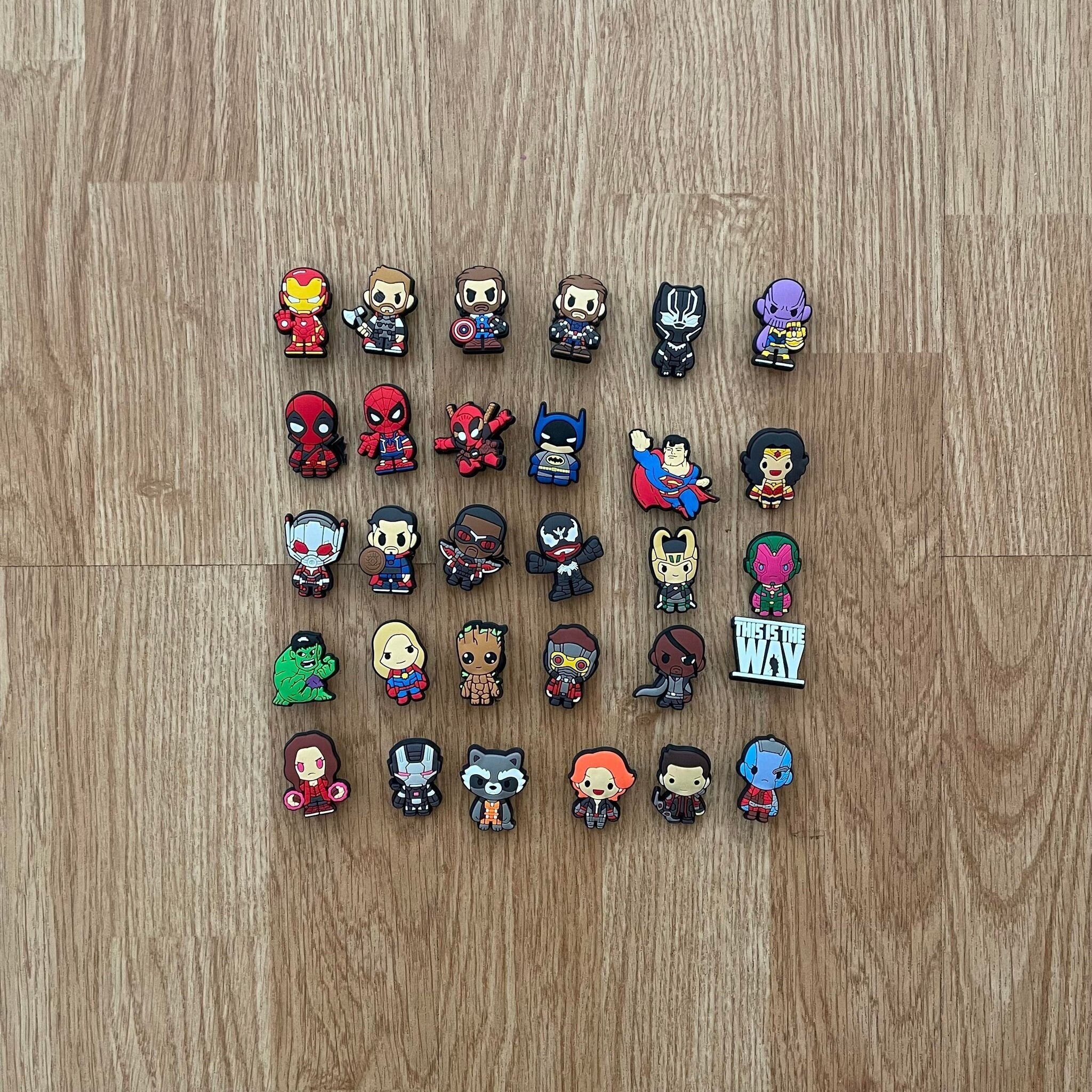 Super Hero Jibbitz Super Hero Croc Charms Marvel Croc Etsy