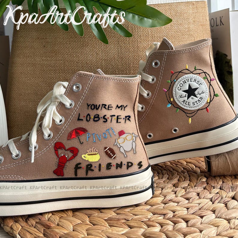 FRIENDS 1994 Custom Converse, Embroidered Friends Shoes, Converse High